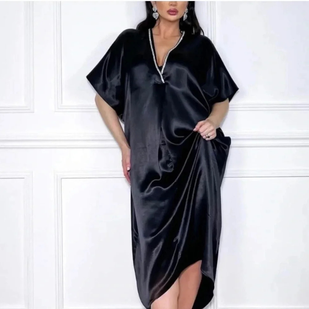 New Zara Black Rhinestone Tunic Dress